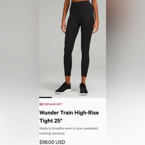 Lululemon wonder train high-rise 25” legging navy size 4